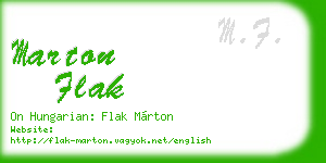 marton flak business card